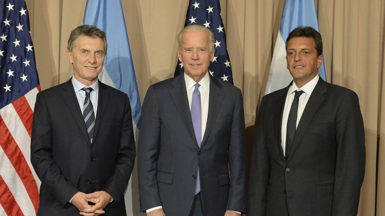 Macri y Massa, junto al vicepresidente de EEUU.