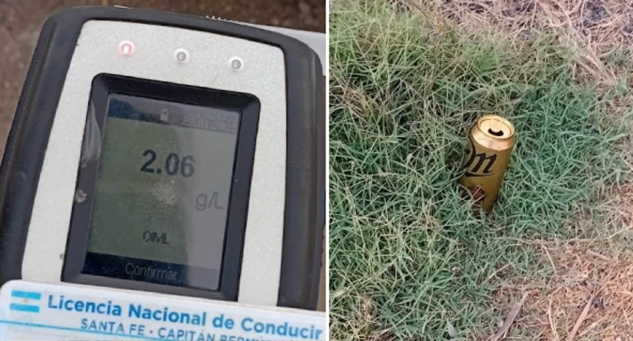 Dio positivo en alcoholemia y destapó una cerveza 