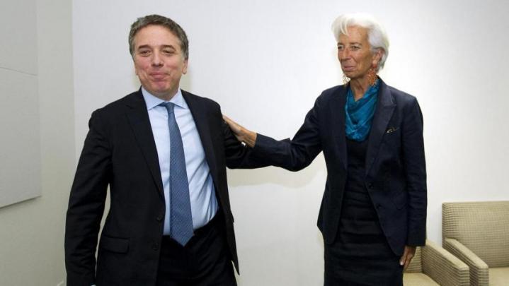 Nicolás Dujovne y la titular del FMI, Christine Lagarde.