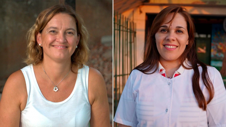 Mariela Guadagnoli (izq.) y Carolina Muñoz, las dos argentinas finalistas del Global Teacher Prize.