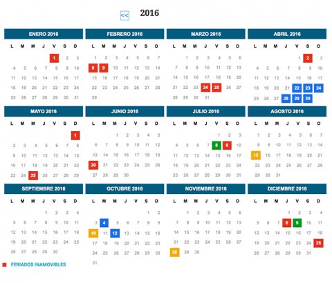 Cronograma de feriados dispuesto por el Ministerio del Interior