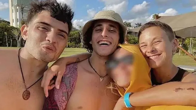 Santiago Lastra, Benjamín Gamond y Macarena González, los tres amigos argentinos brutalmente atacados en una playa de México.