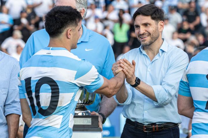 El mundo del rugby en Santa Fe. Pullaro dio el presente en el partido de Los Pumas con Australia.