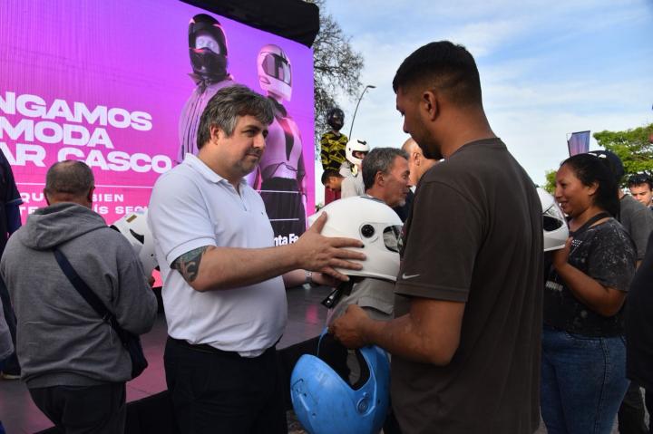 El ministro de Justicia y Seguridad encabezó en Rosario el lanzamiento de la campaña de concientización de seguridad vial.