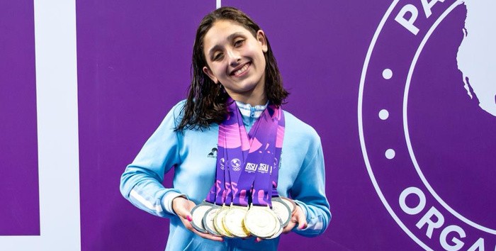 Agostina Hein, ganadora de ocho medallas en Asunción.